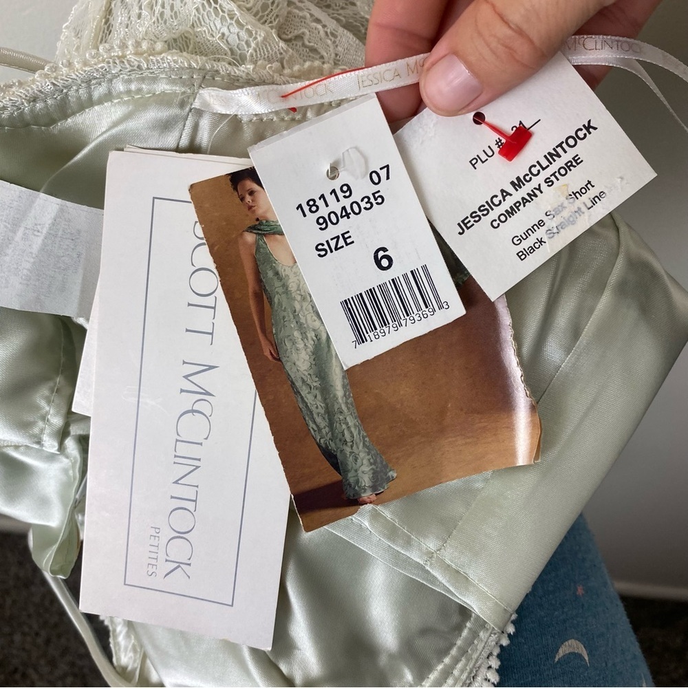 Vintage 80s 90s Deadstock Scott McClintock Gunne Sax White Mini Bridal Dress 6 - Picture 7 of 9